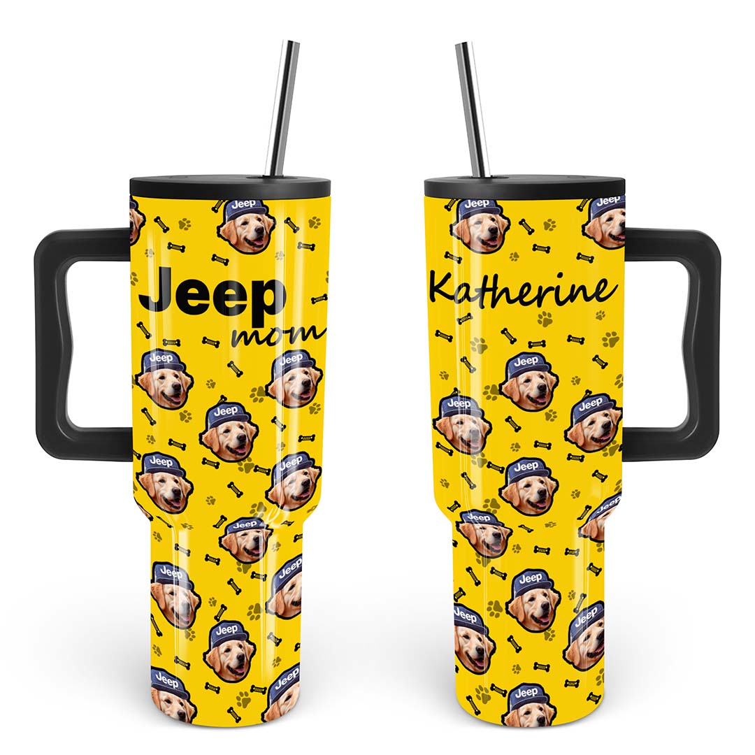 Jeep Custom Dog Face Epoxy Trek Tumbler 40oz 30oz Supler Store