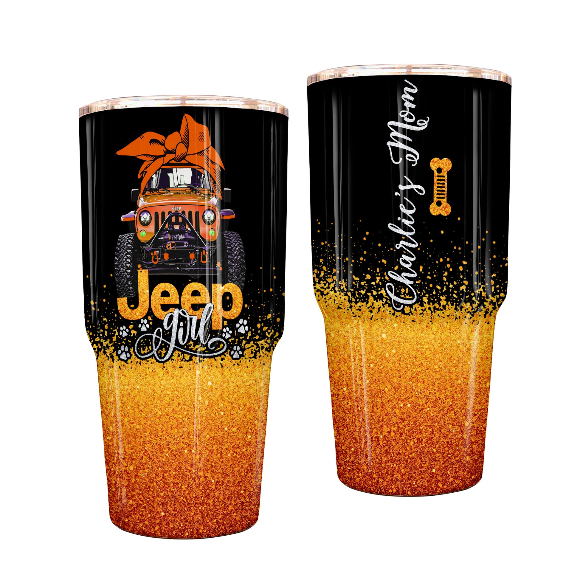 Personalized Multicolor Jeep Dog Girl Epoxy Tumbler 40oz 30oz Supler Store