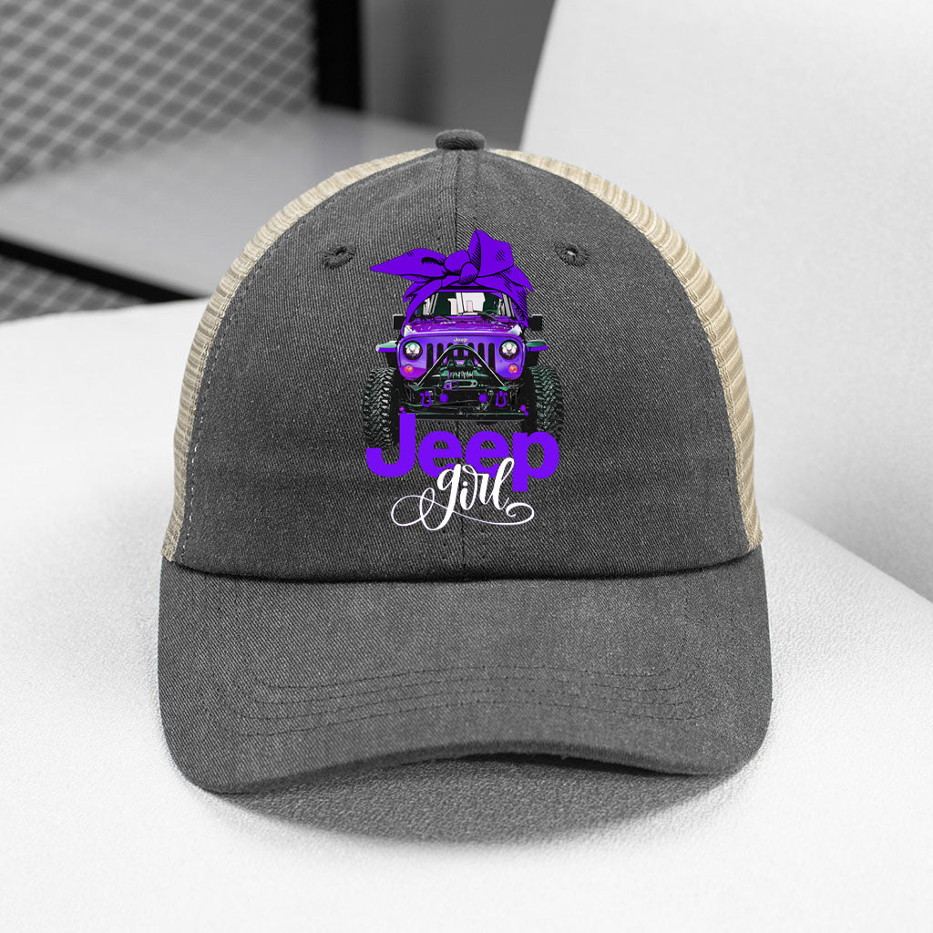 Jeep Girl Wash Baseball Cap Retro Net Supler Store