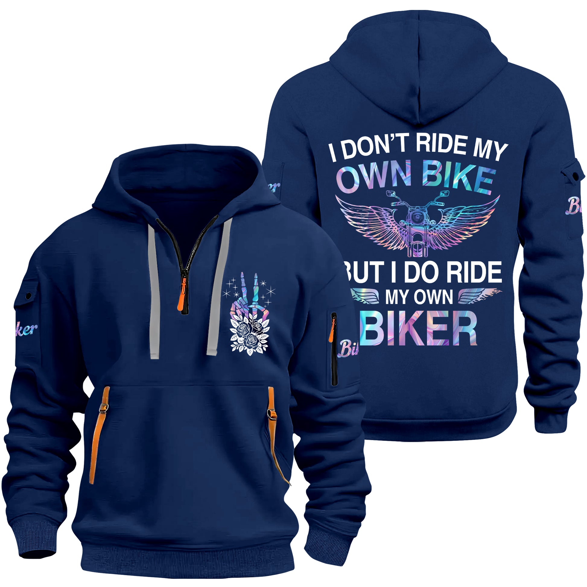 I Don't Ride My Own Bike But I Do Ride My Own Biker Funny Fleece Zip Hoodie Supler Store