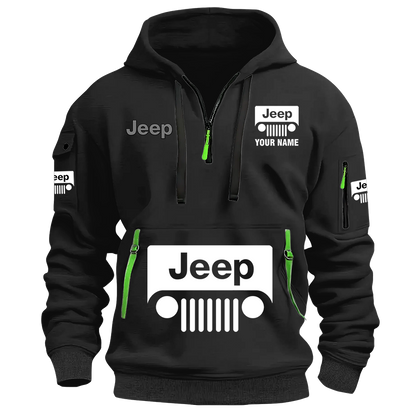 Personalized Jeep Grill Quarter Zip Hoodie