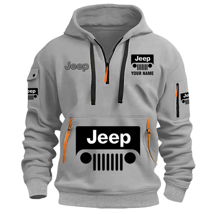 Personalized Jeep Grill Quarter Zip Hoodie