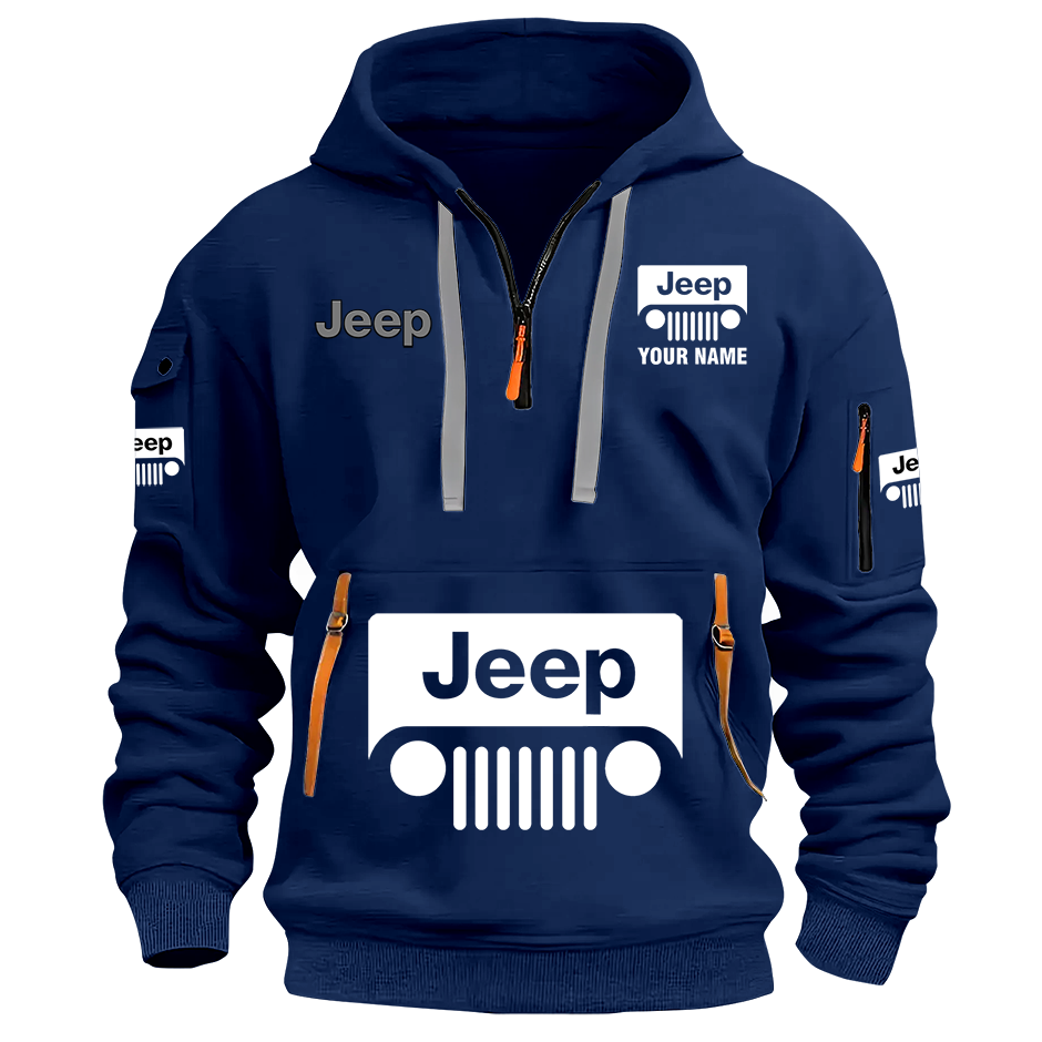 Personalized Jeep Grill Quarter Zip Hoodie