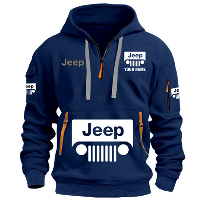 Personalized Jeep Grill Quarter Zip Hoodie