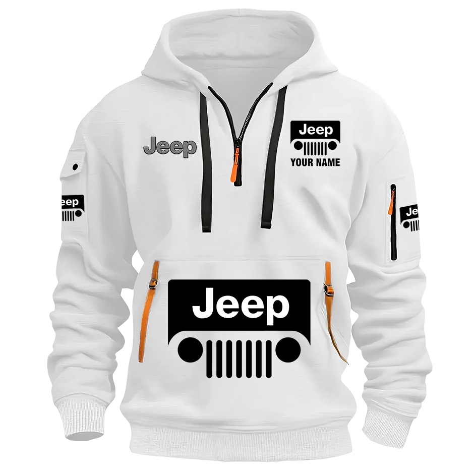 Personalized Jeep Grill Quarter Zip Hoodie