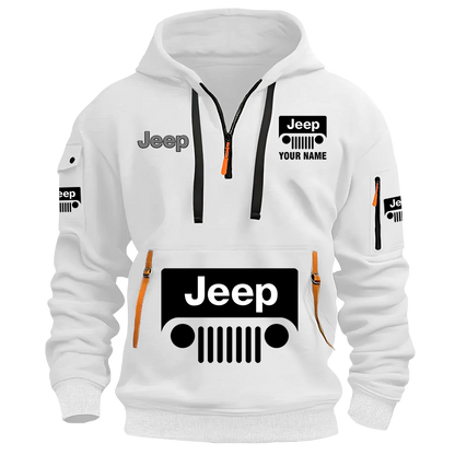 Personalized Jeep Grill Quarter Zip Hoodie