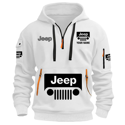 Personalized Jeep Grill Quarter Zip Hoodie