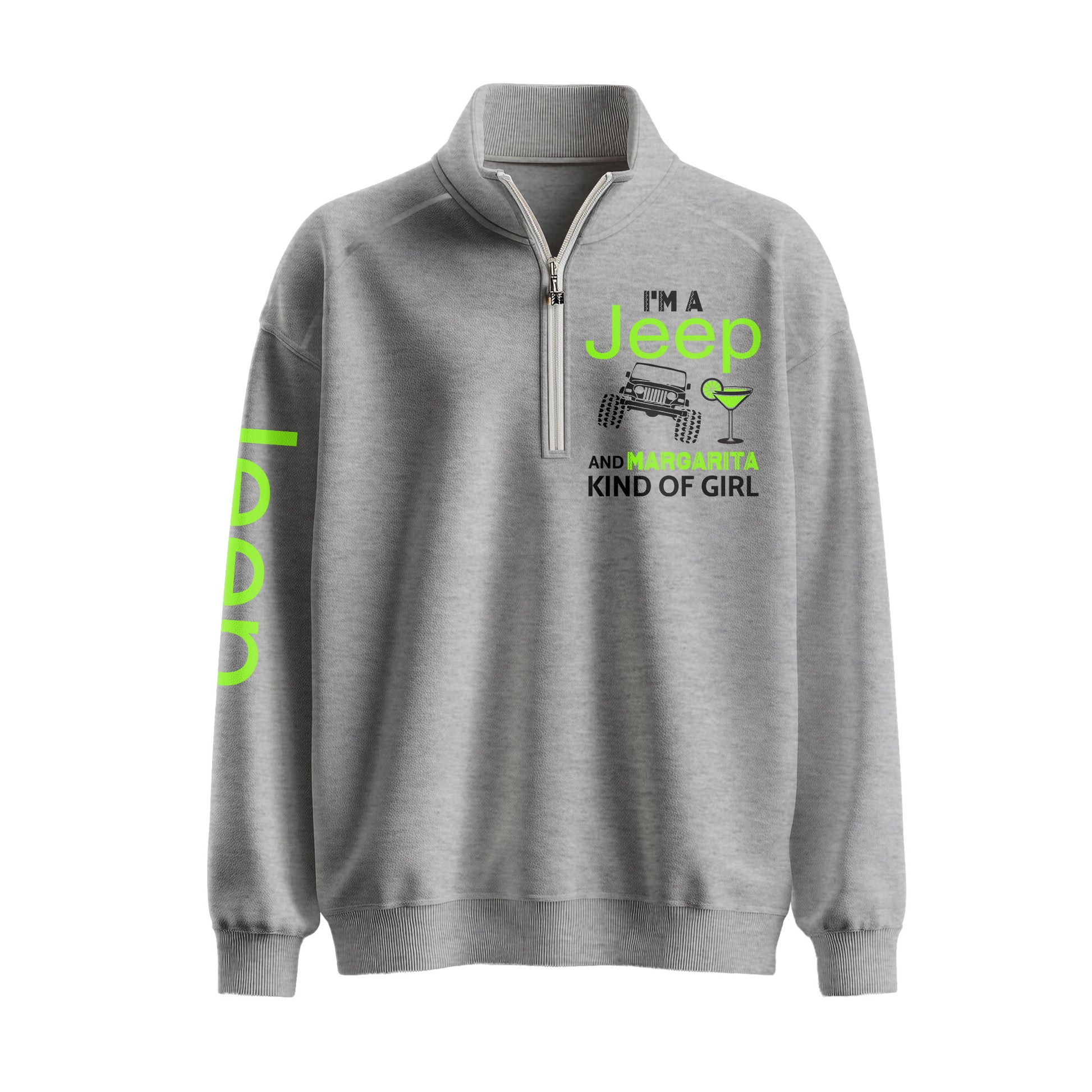 Jeep And Coffee Kind Of Girl Quarter Zip Sweater Supler Store