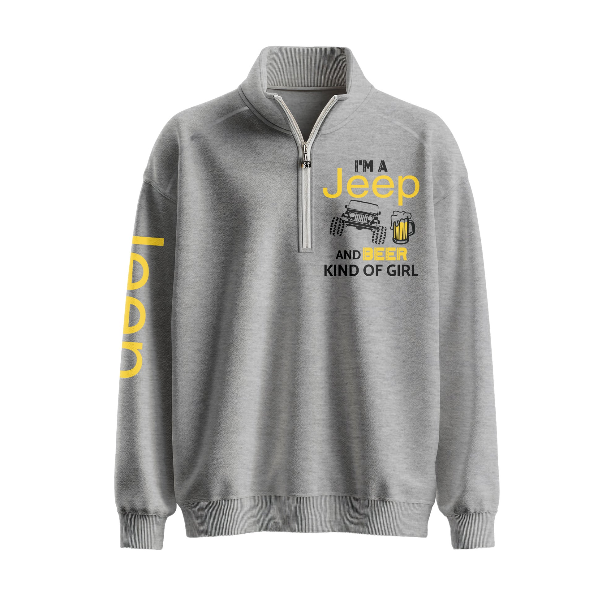 Jeep And Coffee Kind Of Girl Quarter Zip Sweater Supler Store