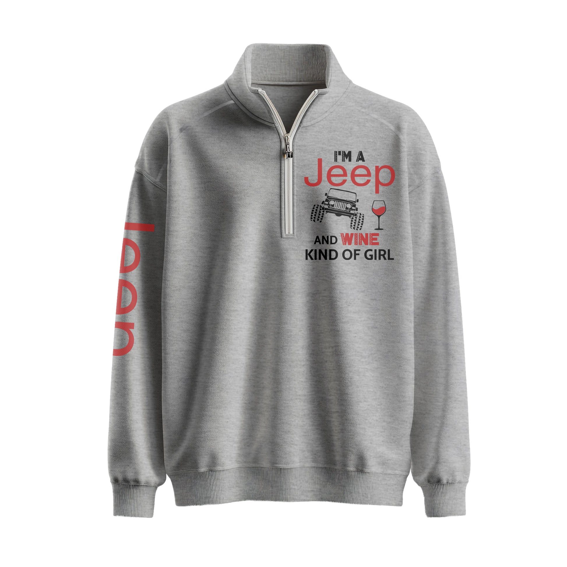 Jeep And Coffee Kind Of Girl Quarter Zip Sweater Supler Store