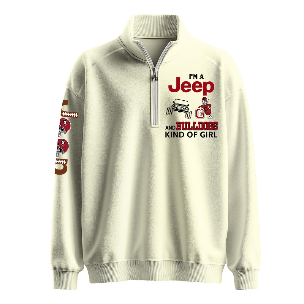Georgia Bulldogs Football Jp Kinda Girl Quarter Zip Sweater Supler Store