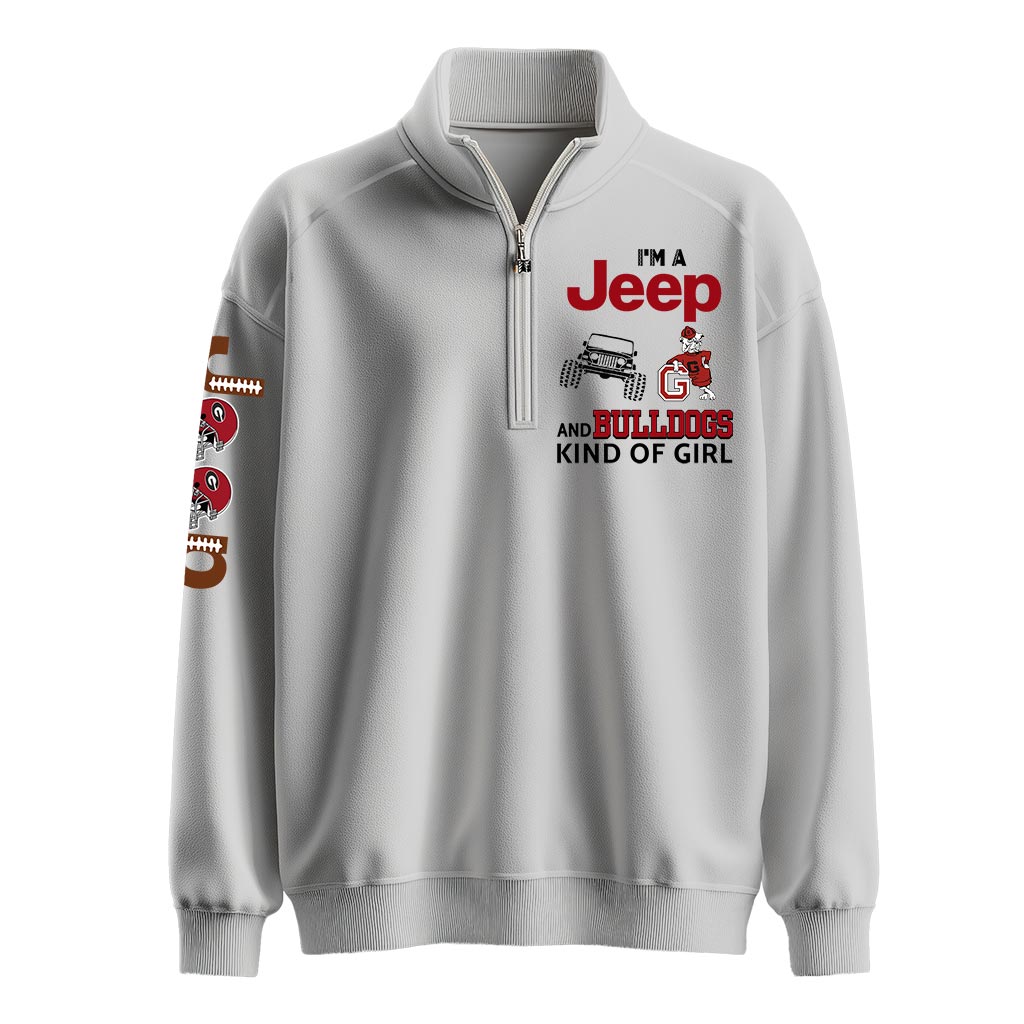 Georgia Bulldogs Football Jp Kinda Girl Quarter Zip Sweater Supler Store