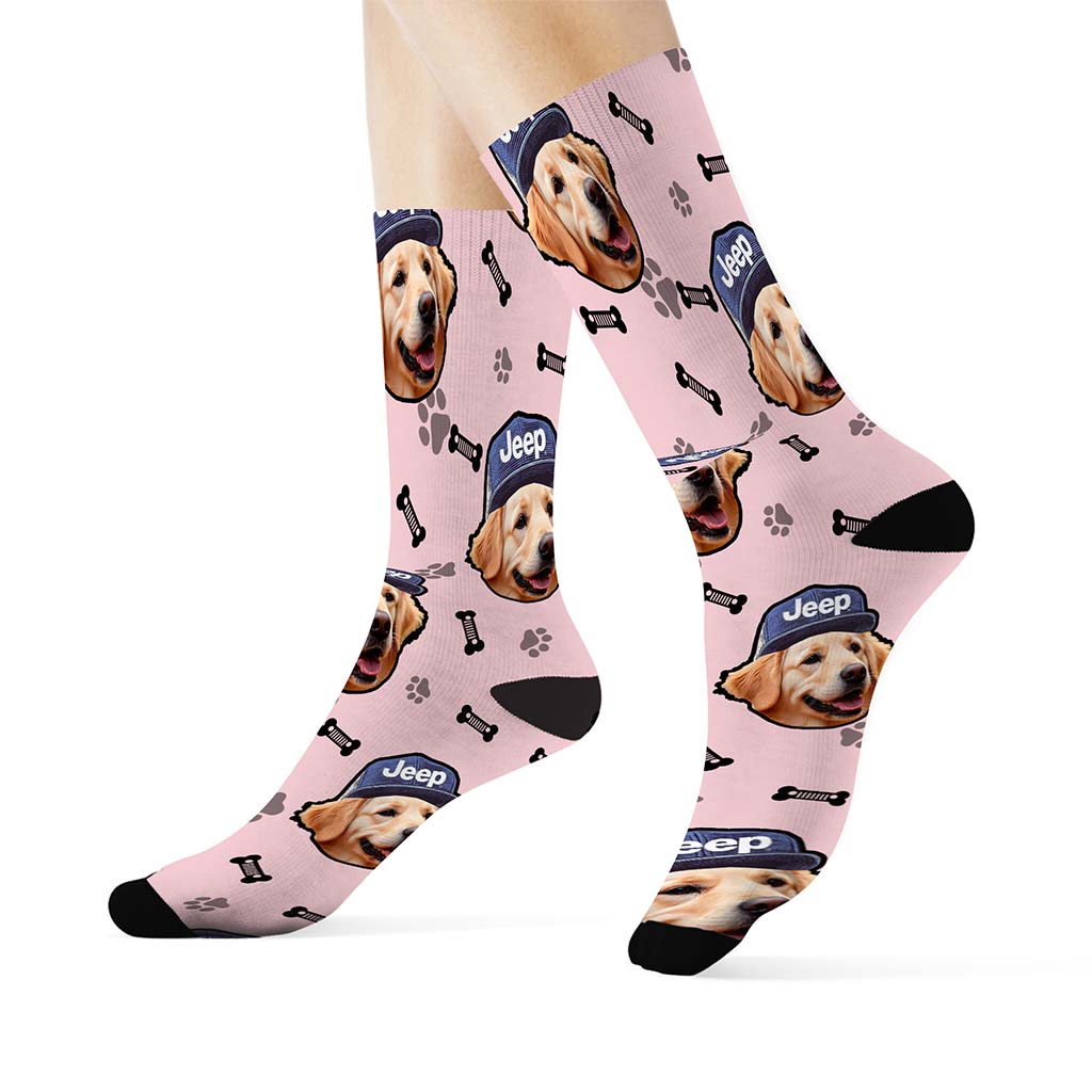 Custom Dog Jeep Multicolor Crew Socks Supler Store