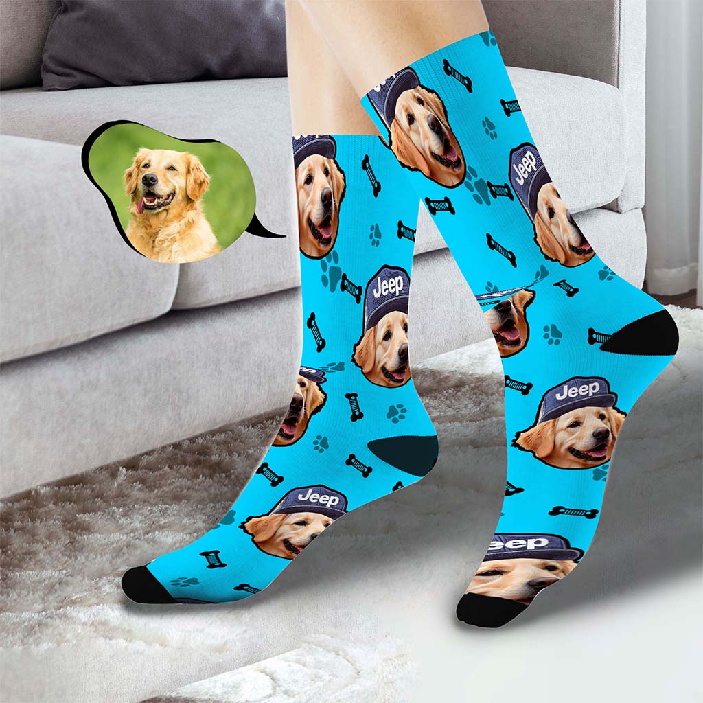Custom Dog Jeep Multicolor Crew Socks Supler Store
