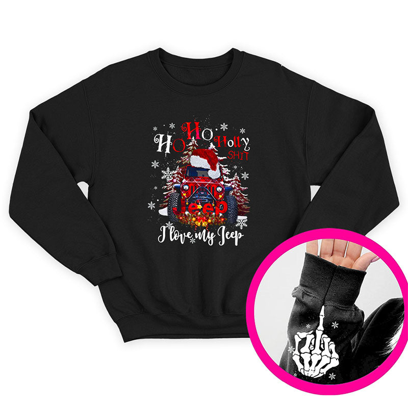 Ho Ho Holly Sh*t I Love My Jeep Funny Christmas Gifts T-Shirt Hoodie Supler Store