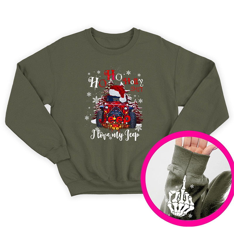 Ho Ho Holly Sh*t I Love My Jeep Funny Christmas Gifts T-Shirt Hoodie Supler Store