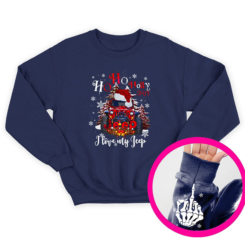 Ho Ho Holly Sh*t I Love My Jeep Funny Christmas Gifts T-Shirt Hoodie Supler Store