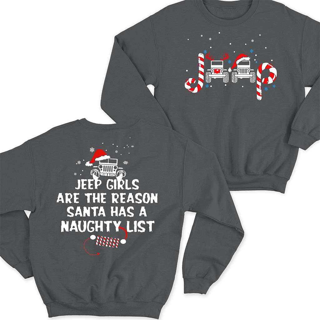 Jeep Girl Naughty List Christmas T-Shirt Hoodie Supler Store