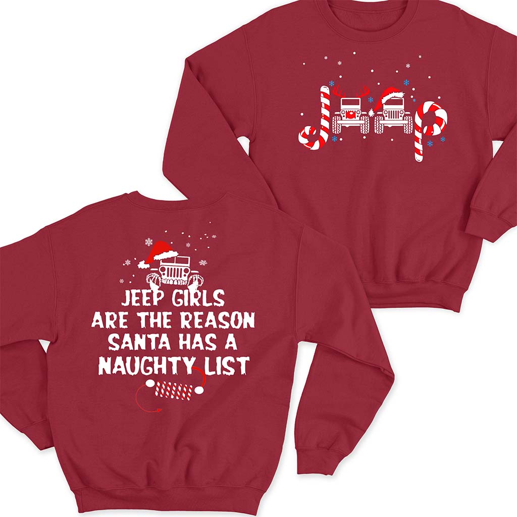 Jeep Girl Naughty List Christmas T-Shirt Hoodie Supler Store
