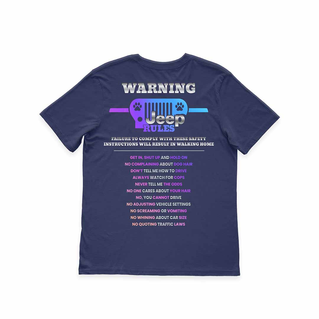 Warning Jeep Rules Dog Lovers Funny Skeleton Hand T-Shirt Hoodie Supler Store