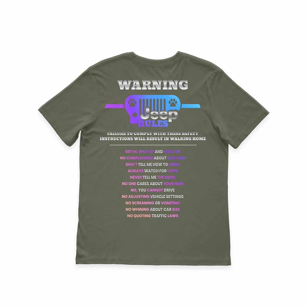 Warning Jeep Rules Dog Lovers Funny Skeleton Hand T-Shirt Hoodie Supler Store