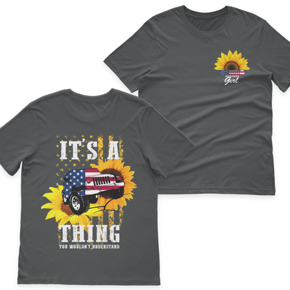 Jeep Girl Sunflower It's A Jeep Thing American Flag T-Shirt Hoodie