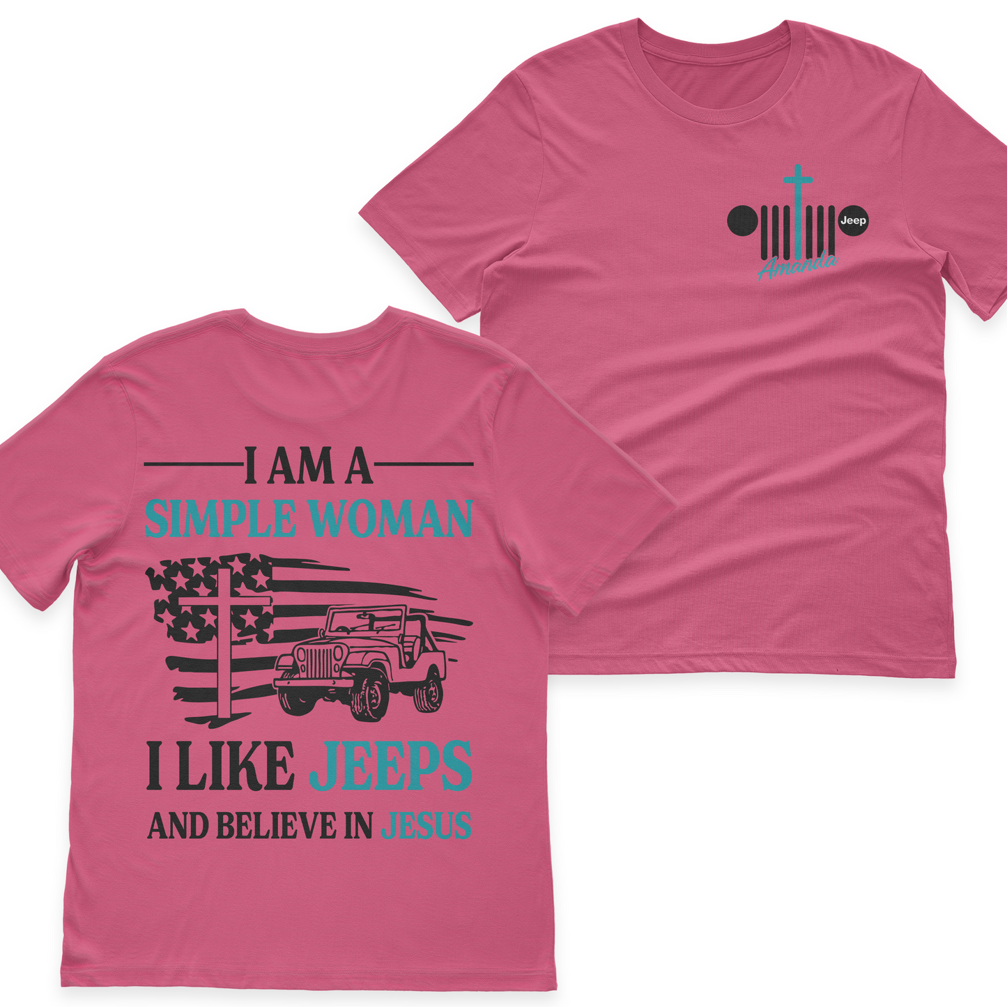 Personalized Jeep I Am A Simple Woman And Believe In Jesus T-Shirt Hoodie