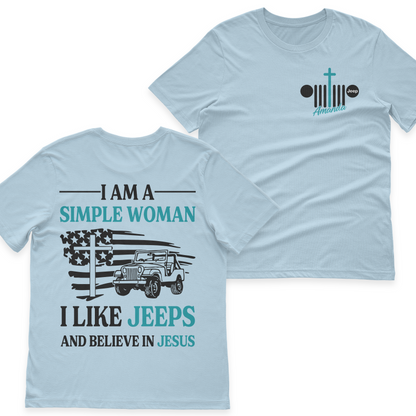 Personalized Jeep I Am A Simple Woman And Believe In Jesus T-Shirt Hoodie