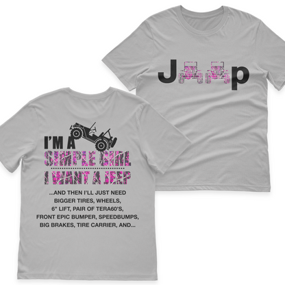 Jeep I'm A Simple Girl Camo T-Shirt Hoodie