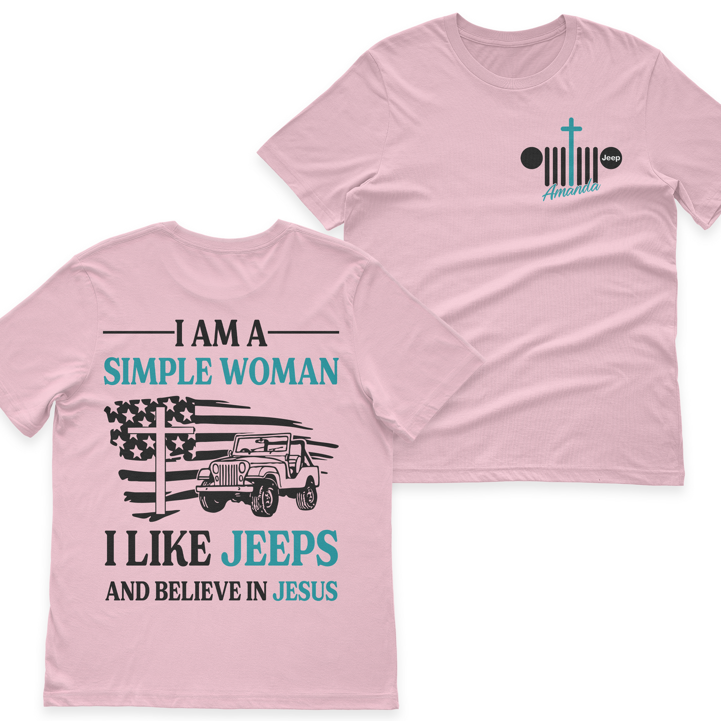 Personalized Jeep I Am A Simple Woman And Believe In Jesus T-Shirt Hoodie
