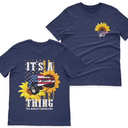 Jeep Girl Sunflower It's A Jeep Thing American Flag T-Shirt Hoodie