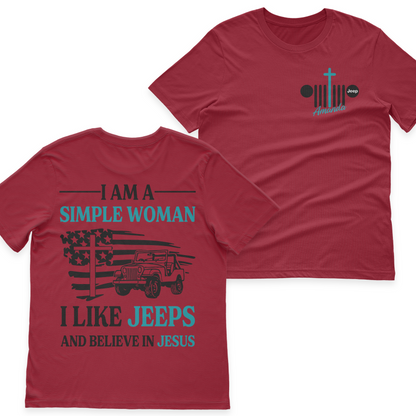 Personalized Jeep I Am A Simple Woman And Believe In Jesus T-Shirt Hoodie