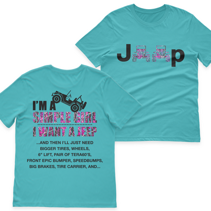 Jeep I'm A Simple Girl Camo T-Shirt Hoodie
