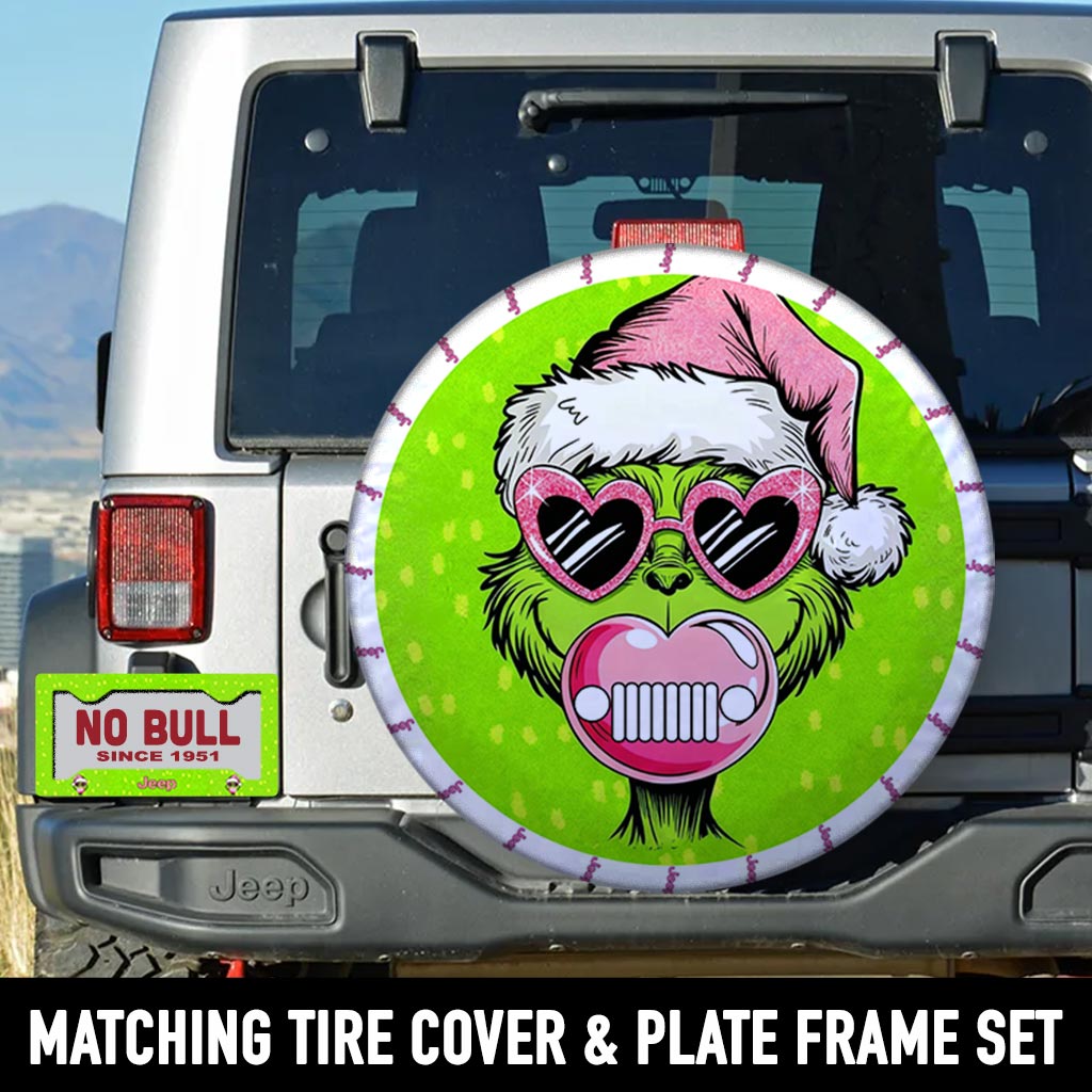 Jeep Merry Christmas Spare Tire Cover and License Frame Plate Combo Supler Store