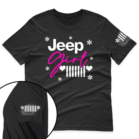 Jeep Girl Heart Grille Daisy Shirt