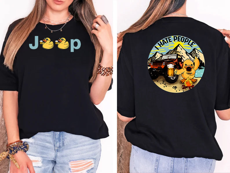 Jeep Duck I Hate People Beeraholic T-Shirt Hoodie