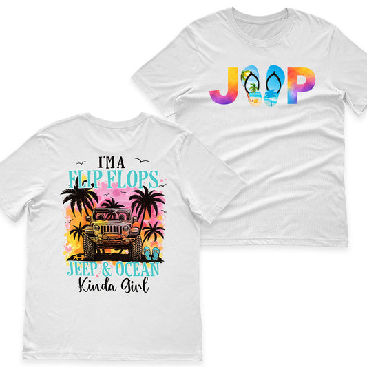 Jeep Beach Flip Flops Ocean Kinda Girl Shirt