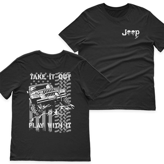 🎁 🎁 Jeep American Flag Take It Out & Play With It Men T-Shirt (100% off) Supler Store