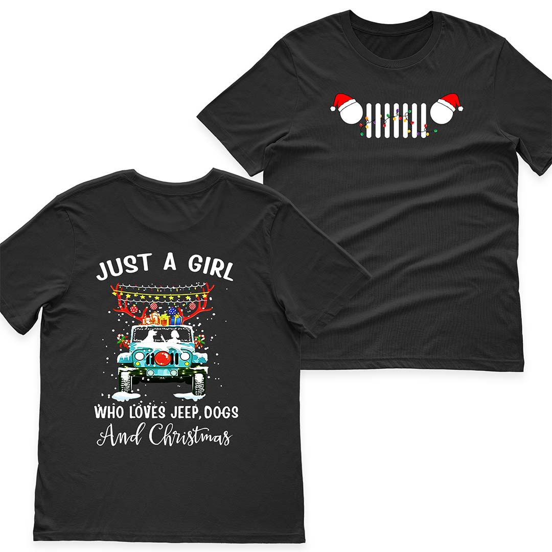 Just A Girl Who Loves Jeep, Dogs And Christmas T-Shirt Hoodie Supler Store