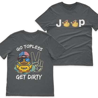 Jeep Duck Offroad Go Topless Get Dirty Beer American Flag T-Shirt Hoodie