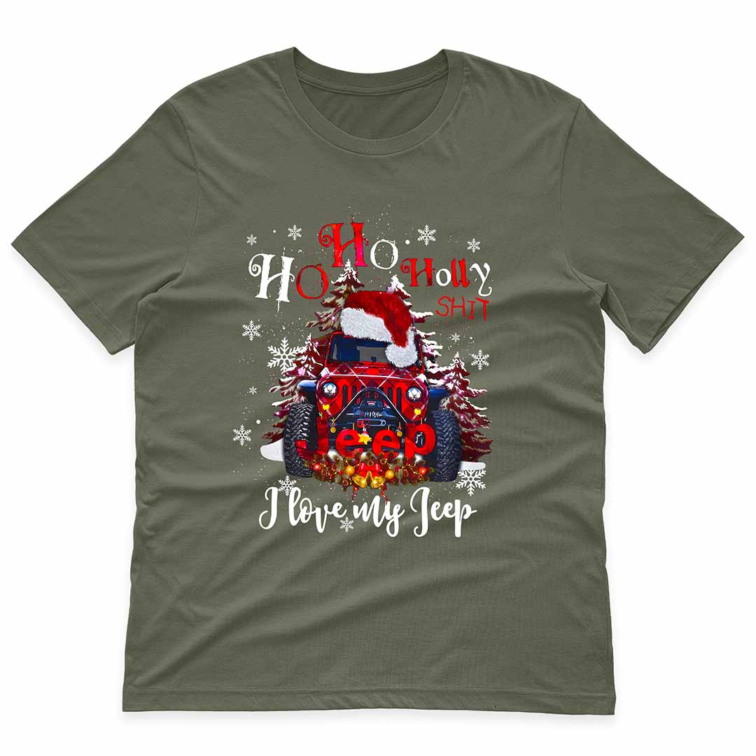 Ho Ho Holly Sh*t I Love My Jeep Funny Christmas Gifts T-Shirt Hoodie Supler Store