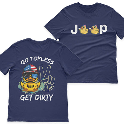 Jeep Duck Offroad Go Topless Get Dirty Beer American Flag T-Shirt Hoodie