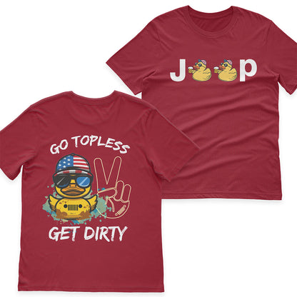 Jeep Duck Offroad Go Topless Get Dirty Beer American Flag T-Shirt Hoodie