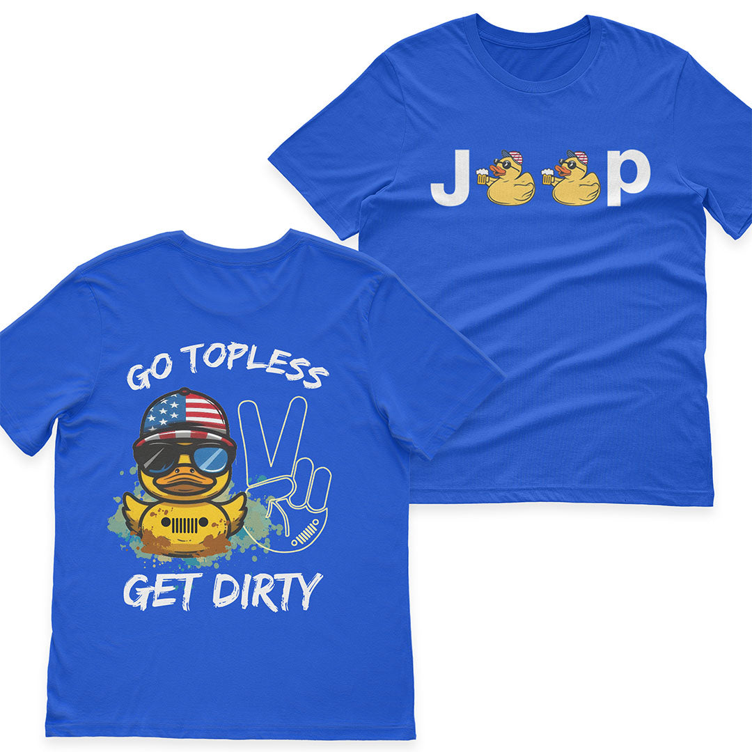 Jeep Duck Offroad Go Topless Get Dirty Beer American Flag T-Shirt Hoodie