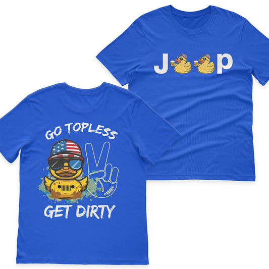 Jeep Duck Offroad Go Topless Get Dirty Beer American Flag T-Shirt Hoodie