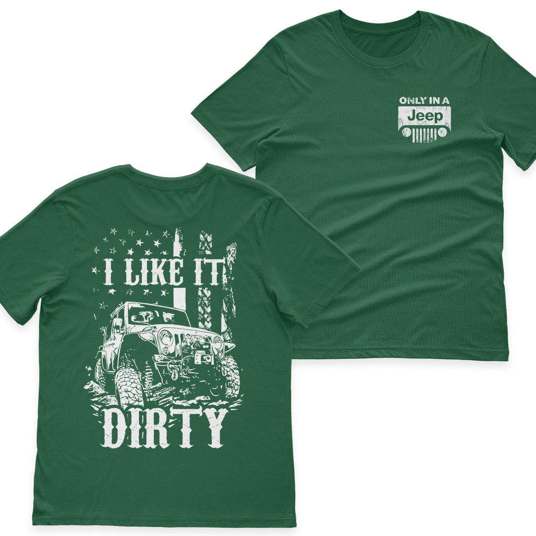 Jeep Offroad American Flag Get Dirty Men's T-Shirt Hoodie