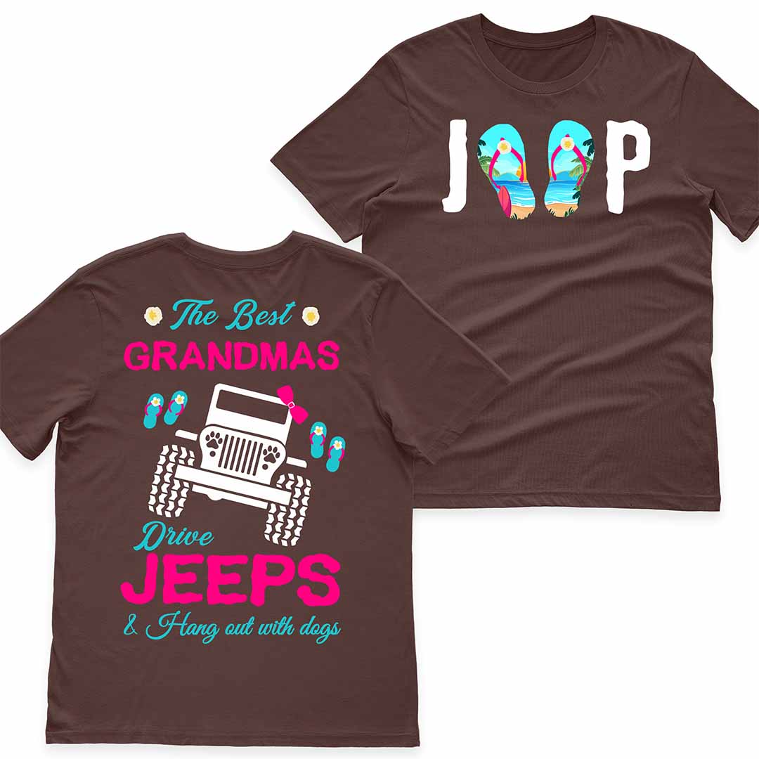 The Best Grandmas Drive Jeeps Dog Lovers Beach T-Shirt Hoodie Supler Store