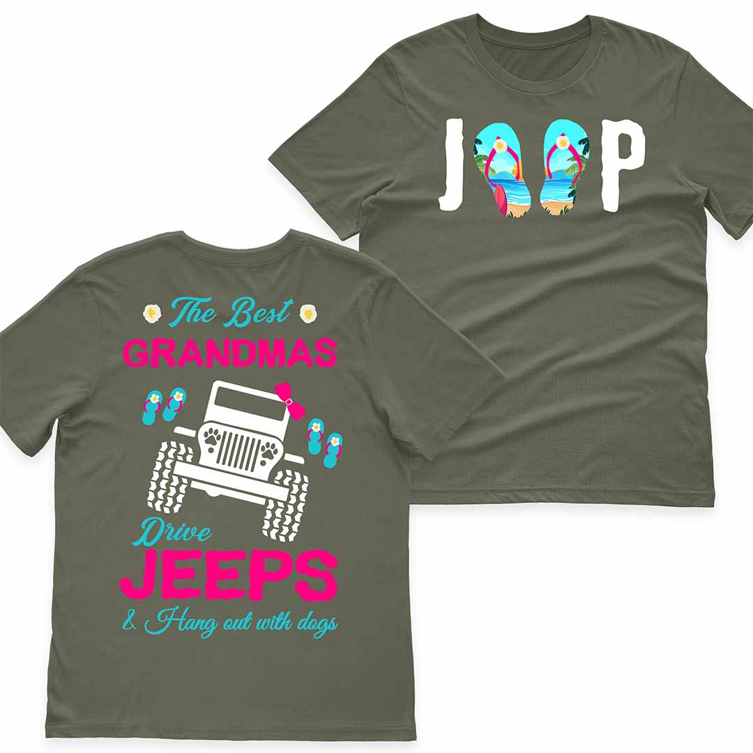 The Best Grandmas Drive Jeeps Dog Lovers Beach T-Shirt Hoodie Supler Store