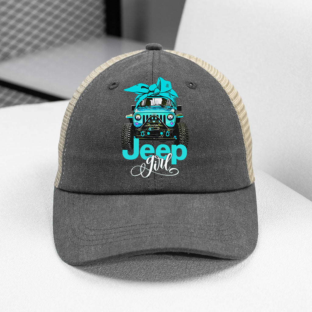 Jeep Girl Wash Baseball Cap Retro Net Supler Store