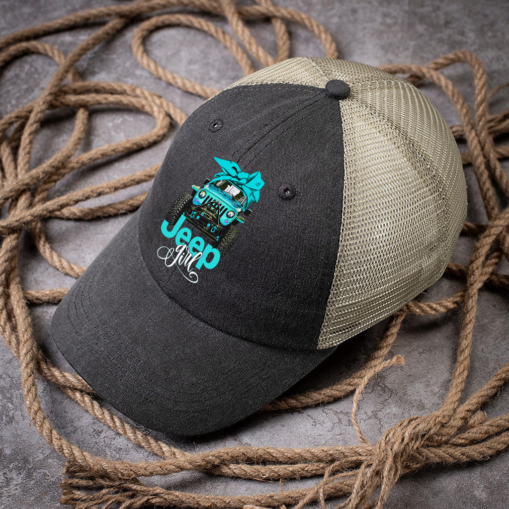 Jeep Girl Wash Baseball Cap Retro Net Supler Store